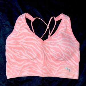 Puma Coral Animal Print Sport Bra (L)